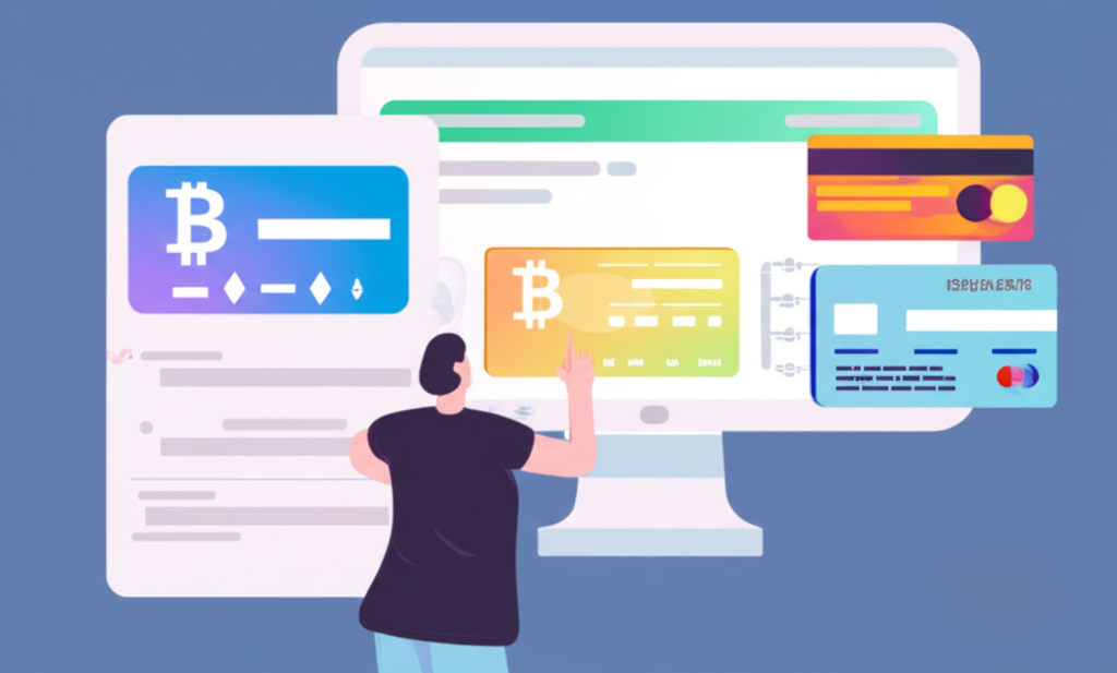 使用者透過信用卡在熱門交易所購買加密貨幣的步驟插圖