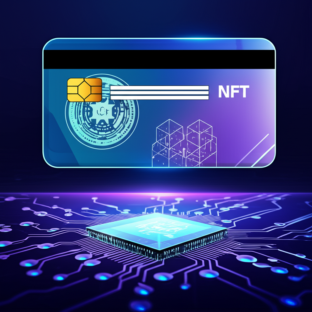 NFT 信用卡支付崛起插圖，展示數位資產與科技背景