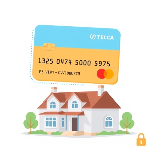 數位信用卡浮在傳統實體卡上方，顯示隨機數字、到期日和驗證碼，旁邊有小鎖頭象徵安全