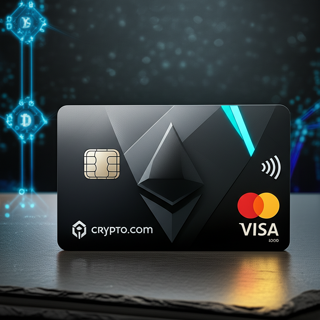 Crypto.com Visa 卡展示圖,突顯其在加密貨幣環境中的現代應用